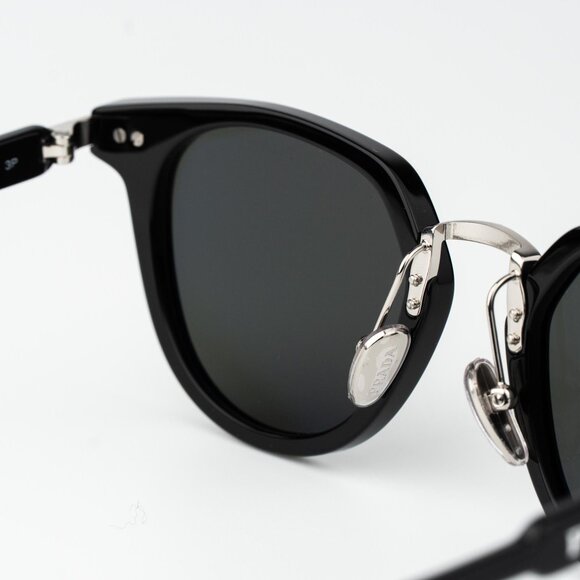 Prada Women Sunglasses Black Green Polarized Oval PR17YS 1AB03R BRAND NEW - Picture 7 of 13
